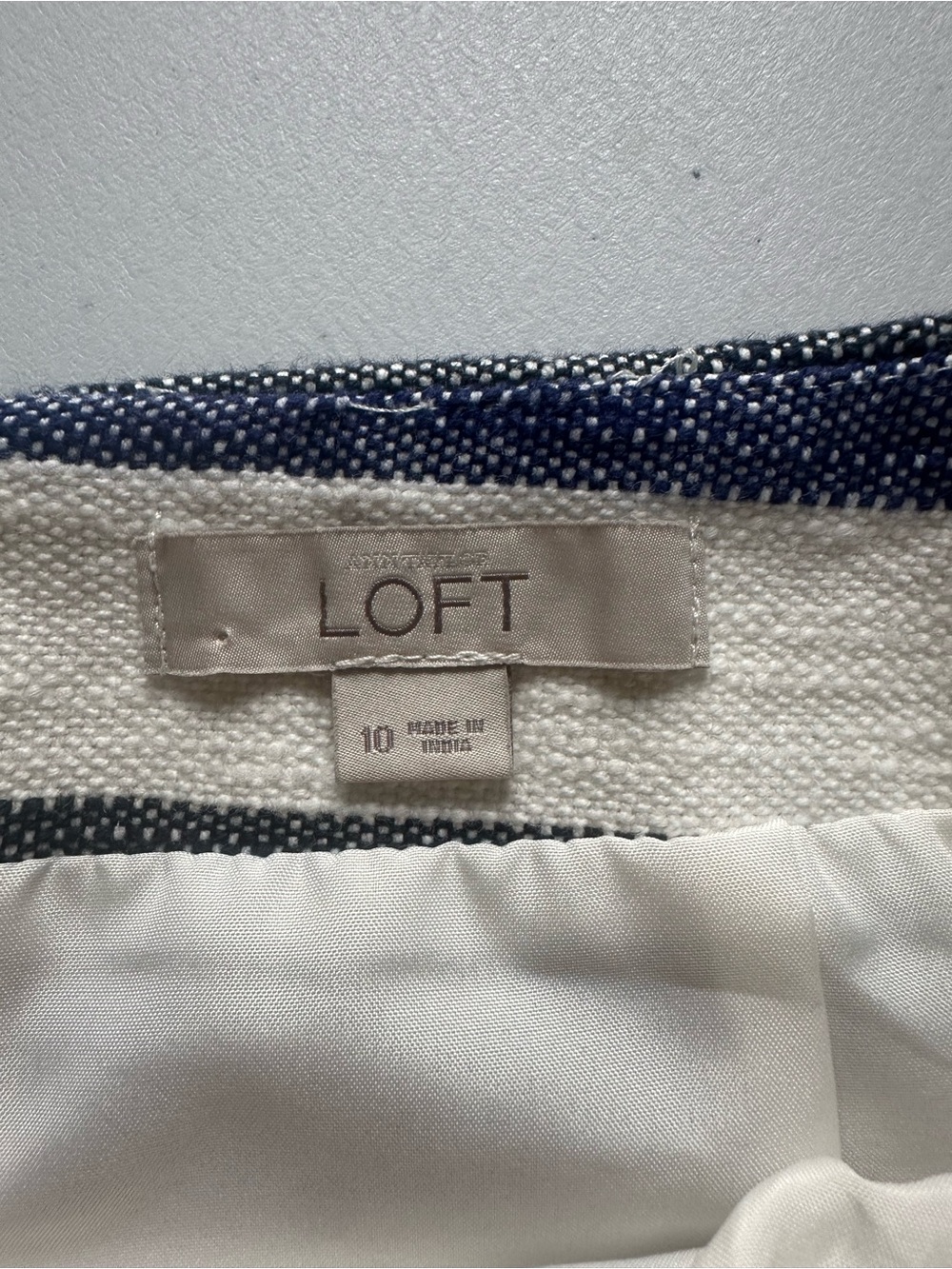 LOFT Striped Fringe Wrap Mini Skirt Size 10 - Picture 6 of 9